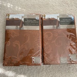(2) Autumn Vine Damask table cloths